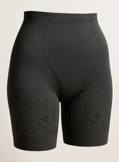 J&C corrigerende dames boxershort met kant - Shapewear kanten short - Zwart / XXL
