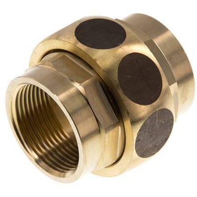 Rp 1 1/4'' Messing Borstnippel 3-delig met Conische afdichting 16 Bar - FL2S-F-B-114R-C