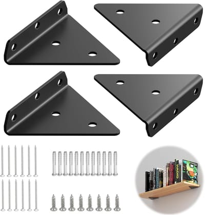 Famanu – 4 stuks onzichtbare plankdragers, driehoekige plankhouder voor zwevende wandhouders, verborgen plankhouders met een draagkracht van 65 kg