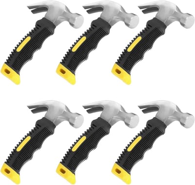 6 Stuks Mini Klauwhamer 250g, Handige Hamer met Antislip Handvat, Ideaal voor Klussen, Reparaties en Houtbewerking