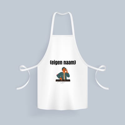 Akyol - dj jongen Keukenschort - Dj - muziekliefhebbers - disc jockey - vinyl - verjaardag - cadeau - kado - 82 bij 71 cm