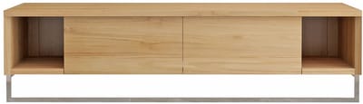 Vente-unique Zwevend teakhouten wastafelmeubel met handdoekenrek - 120 cm - KUPANG