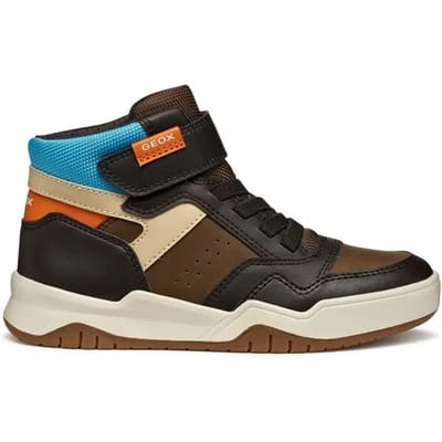 GEOX PERTH JONGENS Sneakers - BRUIN/LICHTBLAUW - Maat 28