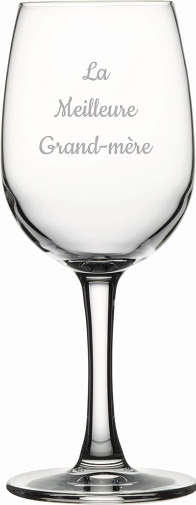 Witte wijnglas gegraveerd - 26cl - La Meilleure Grand-mère