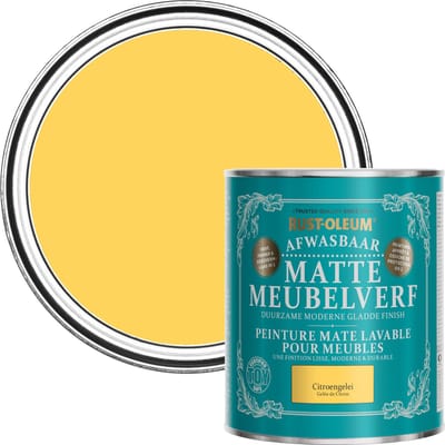 Rust-Oleum Geel Afwasbaar Matte Meubelverf - Citroengelei 750ml