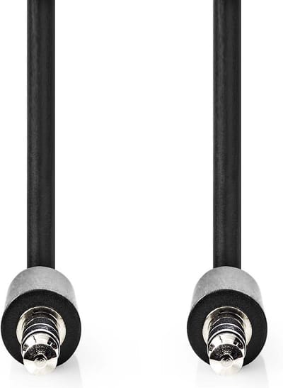 Nedis Stereo-Audiokabel - 3,5 mm Male - 3,5 mm Male - Vernikkeld - 1.00 m - Rond - Zwart - Label
