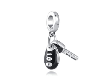 Fler® | Bedel | Past op populaire bedel armbanden | armbandbedel | Sleutelbedel | Auto sleutel | Car Key | Hangbedel Charm | 925 Sterling Zilver | Emaille | Valentijnsdag kado | Kerstcadeau |