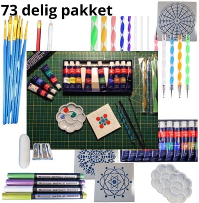 Mandala Dotting Stippen 73 delig | Starter set Pakket | Sjablonen Hobby Volwassenen | Toolset | Dot Stip | CreatiefPainting | Schilderen | Verf | Stenen beschilderen | Happy Stones