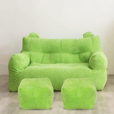 Zitzak Stoelhoes - Luie Bankhoes - Ontspannen Zitten - Zachte Corduroy Stof - Maat L - Groen