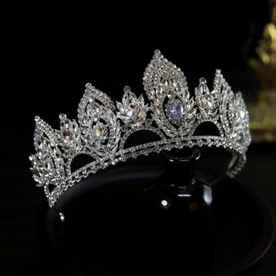 Nouvelle Couronne de Reine Style Élégant et Simple Accessoires de Cheveux Tiara Couronne de Mariée Accessoires de Mariage Principaux gray