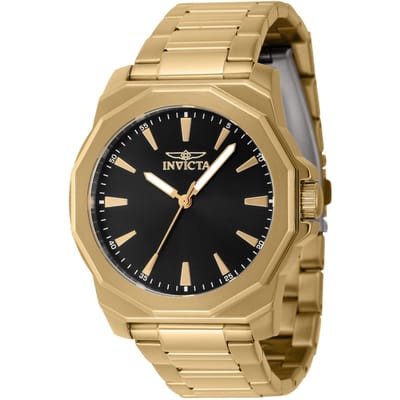 Invicta Speedway 46839 Heren Horloge - Waterdicht - Analoog - Quartz Uurwerk - Roestvrij Staal met zwarte Wijzerplaat - 42mm