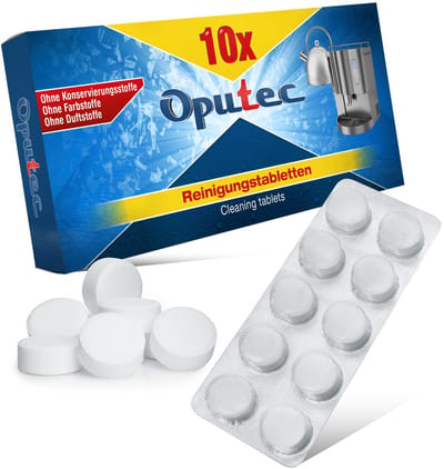 Oputec 10 stuks reinigingstabletten – koffiemachine & espressomachine reiniger tabs 2g – geschikt voor Jura, Siemens, Philips en meer