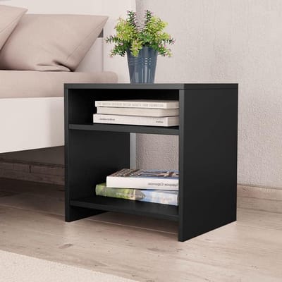 Nachtkastje - Bijzettafel - Slaapkamer Opbergen - Met vakken - 40 x 30 x 40 cm - Zwart