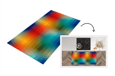Keukenloper - Loper keuken - Design - Retro - Patronen - Pixel - 120x60 cm - Keukenloper vinyl