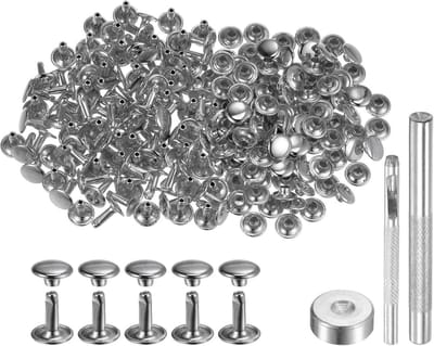 Leren Klinknagels Rond Dubbele Dop Holle Metalen Klinknagels met Gereedschap Sieraden en Kleding