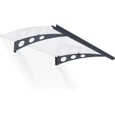 Palram - Canopia | Veranda- En Deurluifel Garamond - Helder - Donkergrijs - 135x90x18cm