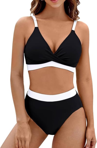 Dames bikini set - Tweedelig badpak - Zomer strand - Hoge taille - Push-up - Zonder mouwen