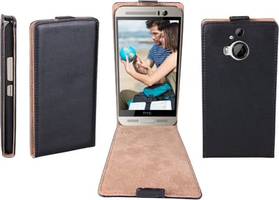 Flip Case voor HTC One M9+ Plus zwart ultradun