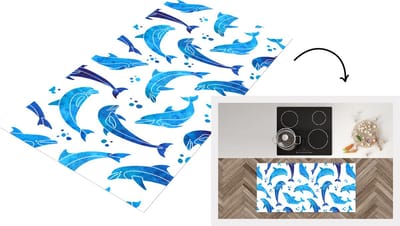 Keukenloper - Loper keuken - Meisjes - Dolfijn - Dieren - Patronen - 120x60 cm - Keukenloper vinyl