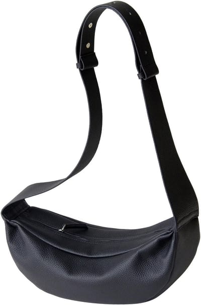 Leren Halve Maan Tas met Verstelbare Band voor Dames - Cross-Body