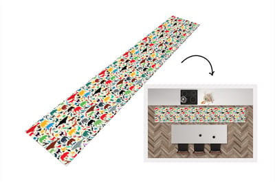 Keukenloper - Loper keuken - Regenboog - Dieren - Patronen - Kinderen - 300x50 cm - Keukenloper vinyl