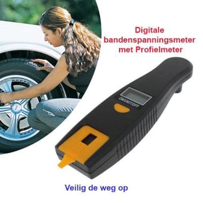 2-Stuks Digitale Bandenspanningsmeter met Profielmeter