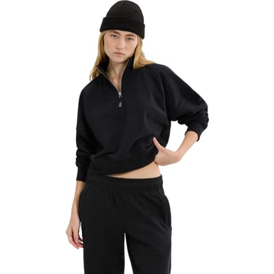 Ellesse Dames Carrera Kwart Zip Sweatshirt (Zwart)