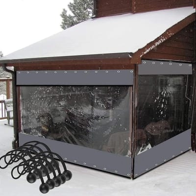 Buitengordijn Waterdicht - Terras Zeil - Buitenruimte Afschermen - Met Grommets - H4.5m x L5m - Grijs