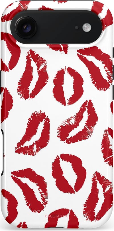 Casetastic hoesje geschikt voor Apple iPhone Air - MagSafe - Dubbellaagse bescherming - Liefdeskusjes Rood Zoenen - Fashion Case - Wit Rood Lichtroze