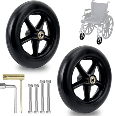 200 mm Reservewielen voor Rolstoelen en Rollators, Antislip en Schokdemping, 2 Stuks