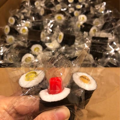 Taba Squishy Sushi Vis Bamboe Wiel Zachte Extrusie Bal Vingertop Speelgoed TPR Kinderen Hanger Meisje Verjaardagscadeaus brown