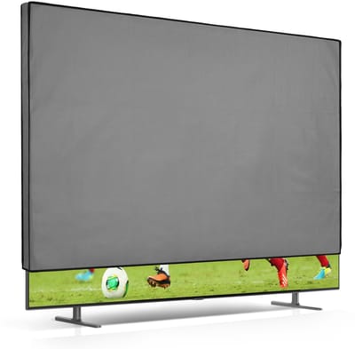 kwmobile tv hoes voor 75" TV cover - Beschermhoes voor televisie - Voor binnengebruik - Tegen vuil en stof - In lichtgrijs
