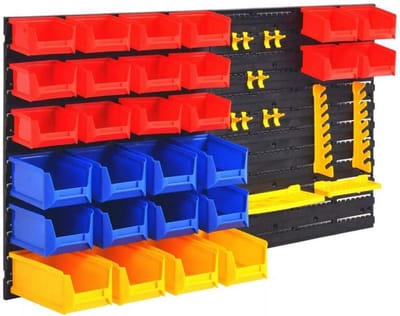 Wandordener Gereedschap - Opbergrek Bord - Werkplaats Organiseren - Verschillende Vakken - 319 Kilogram - Multikleur