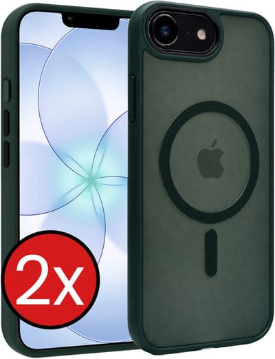 Hoesje - 2 Stuks - Geschikt voor Apple iPhone 17e - Magsafe Compatible - Sterk & Shockproof - Shock Proof Case - Back Cover - Telefoon Hoes - Telefoonhoes - Donkergroen