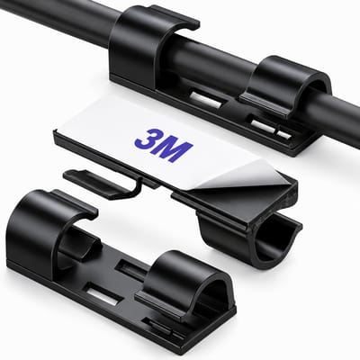 BOTC Kabelclips - 100 stuks zelfklevend - Kabelhouder voor kabelorganizer - Buitenverlichtingsclips Haken - Zwart