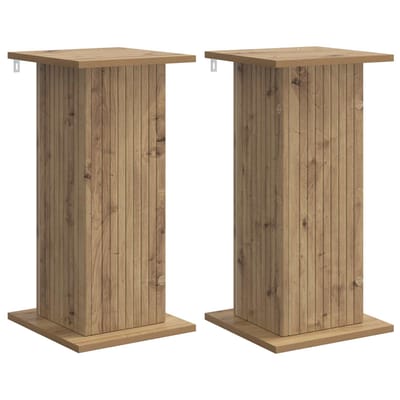 vidaXL - Plantenstand - 2 - st - Artisanaal - eiken - 30,5 - x - 30 - x - 60,5 - cm