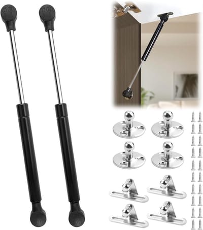 Hydraulische Gasdrukveren 200N - 2 Stuks, Voor Keukenkasten, Boekenkasten en Deurkasten, Schokdempers en Ventielbevestigingen
