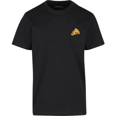 Mister Tee - Pizza EMB Heren Tshirt - XS - Zwart