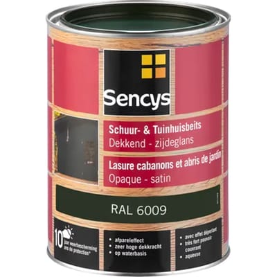 Sencys Tuinhoutbeits Tuinhuis En Schutting Dekkend Zijdeglans Ral6009 2,5l