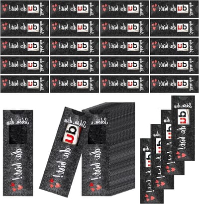 24 Stuks "Schön, dass du da bist" Cadeauhoezen van Vilt, Verpakking voor Chocolade, Gastgeschenken voor Verjaardag, Bruiloft en Doop