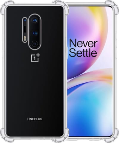 Hoesje - Geschikt voor OnePlus 8 Pro - Sterk & Shockproof - Siliconen Case - Back Cover - Telefoon Hoes Shock Proof - Telefoonhoesjes - Transparant