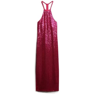 Halflange jurk met pailletten en racerback voor dames Superdry