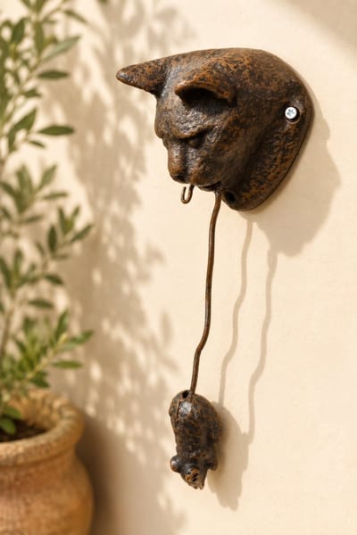 MadDeco - deurklopper - gietijzer - kat - en - muis
