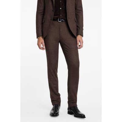 John Varvatos Mercer Pants - Slim Fit Pants With Welt Old Bark Size: 48 | Tailored Pants Outlet | Heren | Bruin