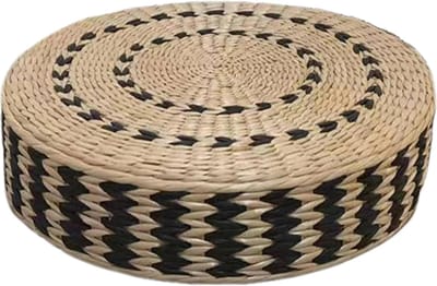 Rond Vloerkussen - Tatami Zitkussen - Meditatie Zitten - Natuurlijk Geweven - 40x10 cm - Meerkleurig