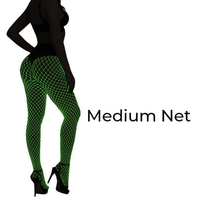 Dames Lichte Visnet Kousen Hoge Taille Glow-in-the-Dark Leggings Panty's Voor Feest Halloween Kostuum Accessoires Max 172cm 75kg black