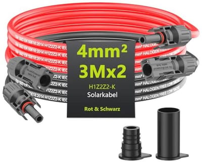 Verlengkabel voor zonnepanelen 6 mm2 / 4 mm2 - 1/2/3/5/10 meter