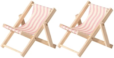Dailygoods- Telefoonhouder Strandstoel - Inklapbaar - Houten Telefoonhouder - 2 Stuks - Realistische Strandstoelvorm - Handig voor Opbergen - Telefoonstandaard
