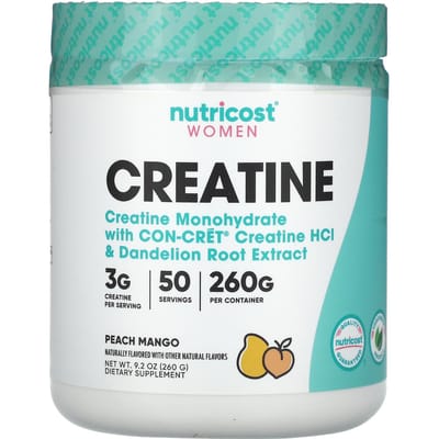 Nutricost, Vrouwen, Creatine, Perzik Mango, 9.2 oz (260 g)