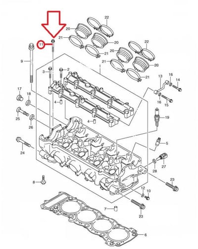 Vis de culasse origine pour moto Suzuki 1300 B-King 2008 à 2012 07120-0655B Neuf